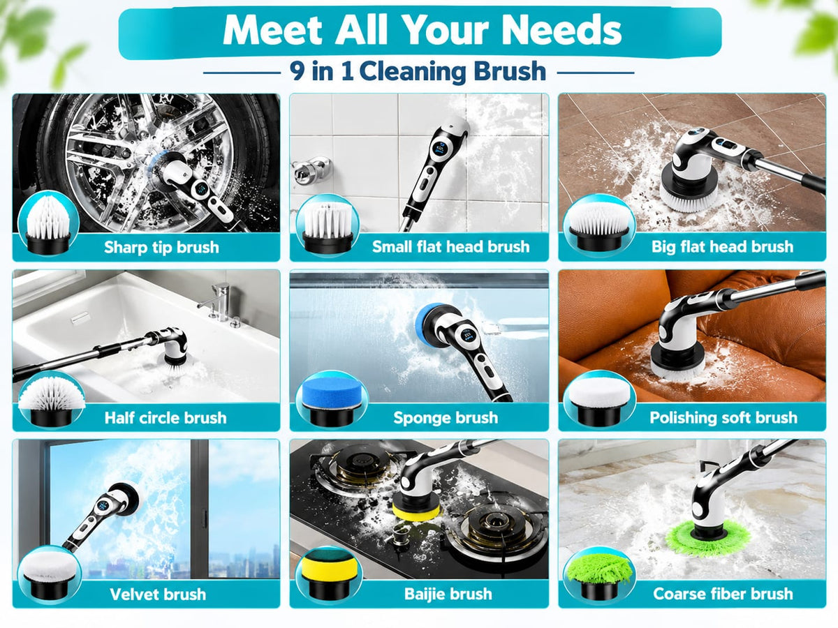 9-In-1 Multi-Function Electric Cleaning Brush