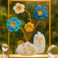 3D Metal Floral Vase Wall Art