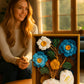 3D Metal Floral Vase Wall Art