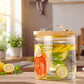 Glass Dispenser with Wooden Stand