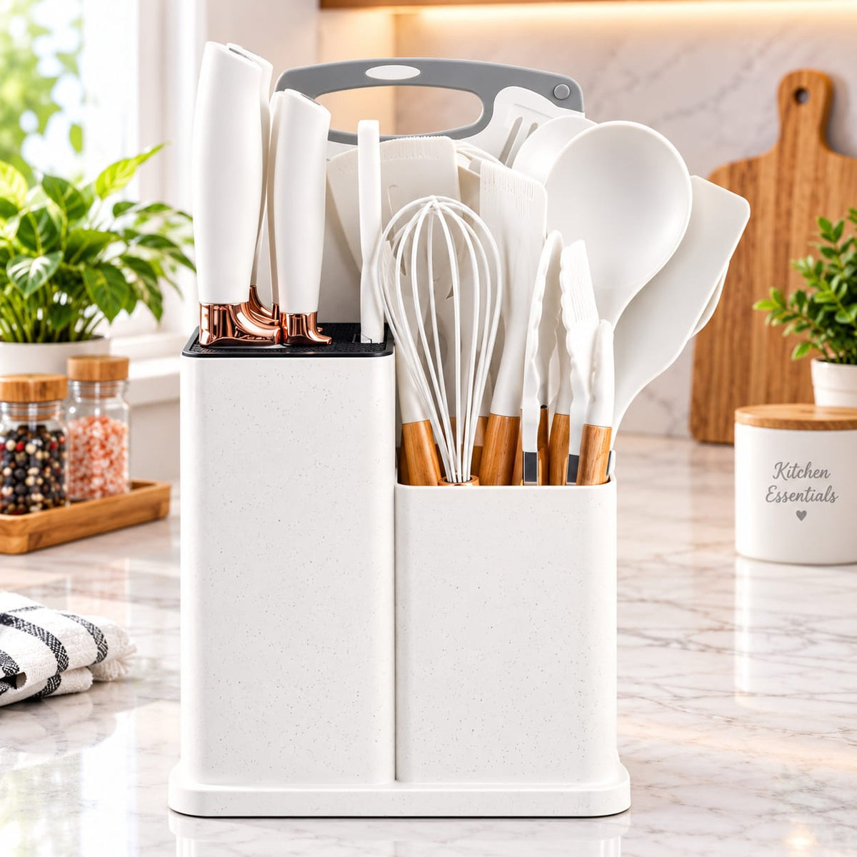 Knife & Utensil Set with Stand