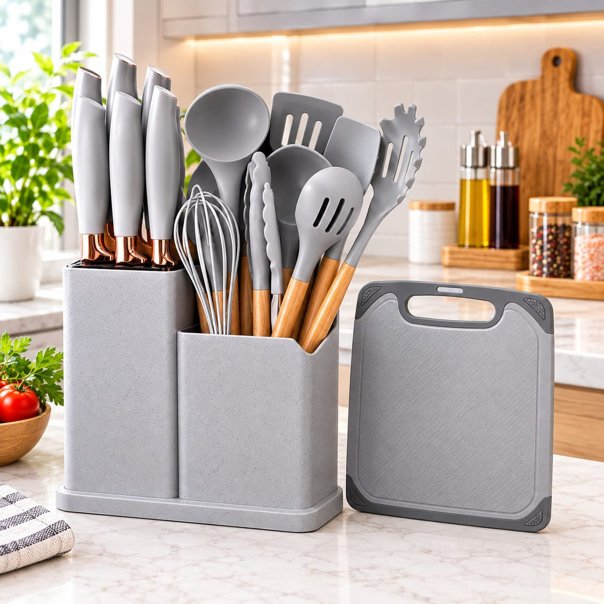 Knife & Utensil Set with Stand
