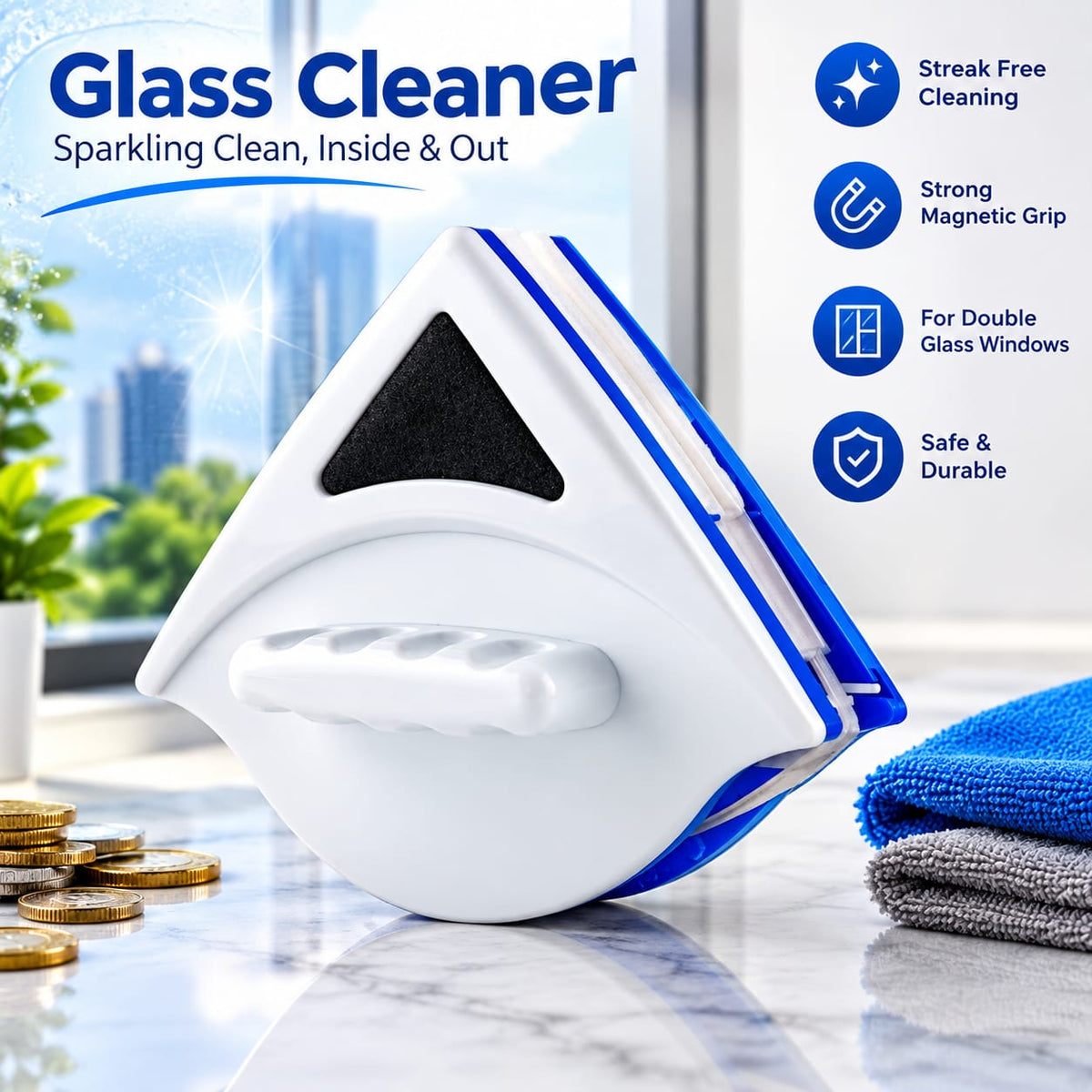 Doublefaced Glass Cleaner Magnetic
