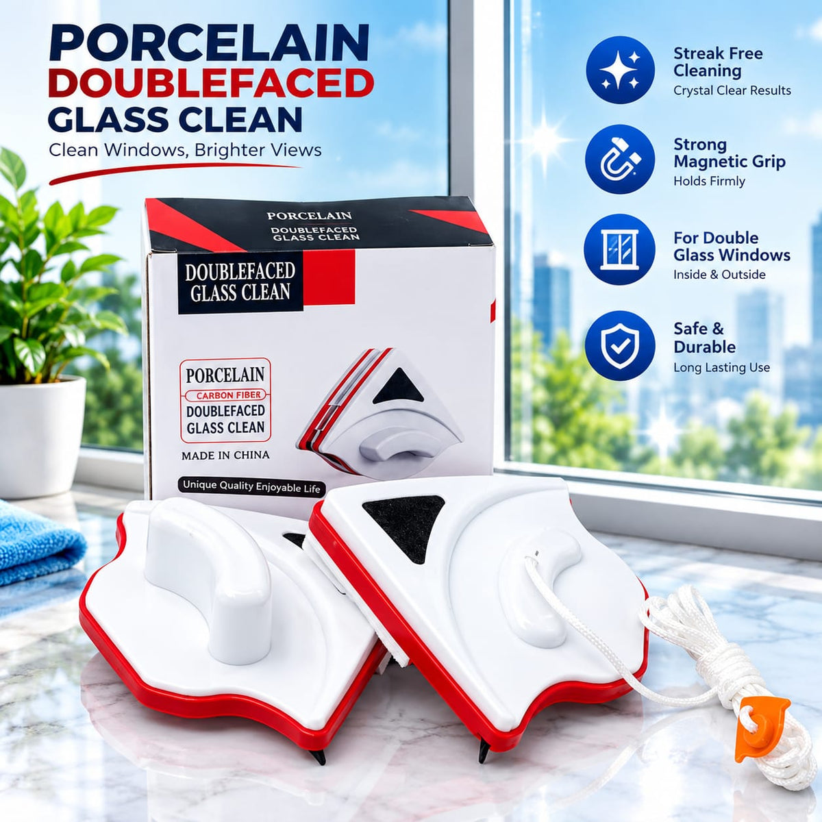Doublefaced Glass Cleaner Magnetic