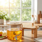 Glass Dispenser with Wooden Stand